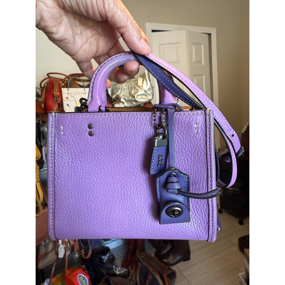 Coach Purple Crossbody Bag with Black Accents